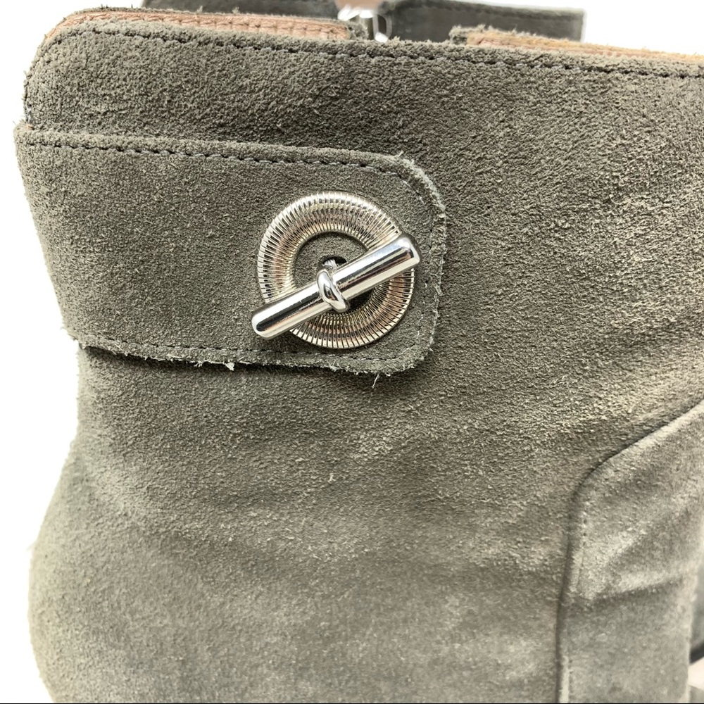 Reiss Buckle Detail Suede Booties 38 Classic Academia Minimalist Preppy Neutral - Picture 16 of 16